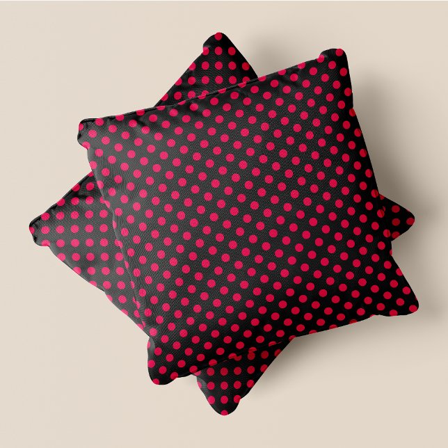 Grey & Pink Chic Polka Dots Throw Pillow (Grey & Pink Chic Polka Dots Throw Pillow)