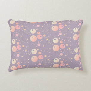 Grey pink dots pattern accent pillow