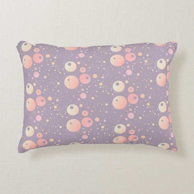 Grey pink dots pattern  accent pillow (Front)