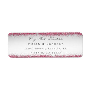 Grey Pink Glitter New Adress Delicate