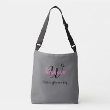 Grey & Pink, Monogram, Your Own Name, Writer's