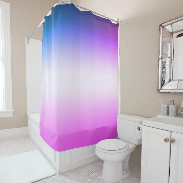 Grey pink Ombre Shower Curtain (In Situ)