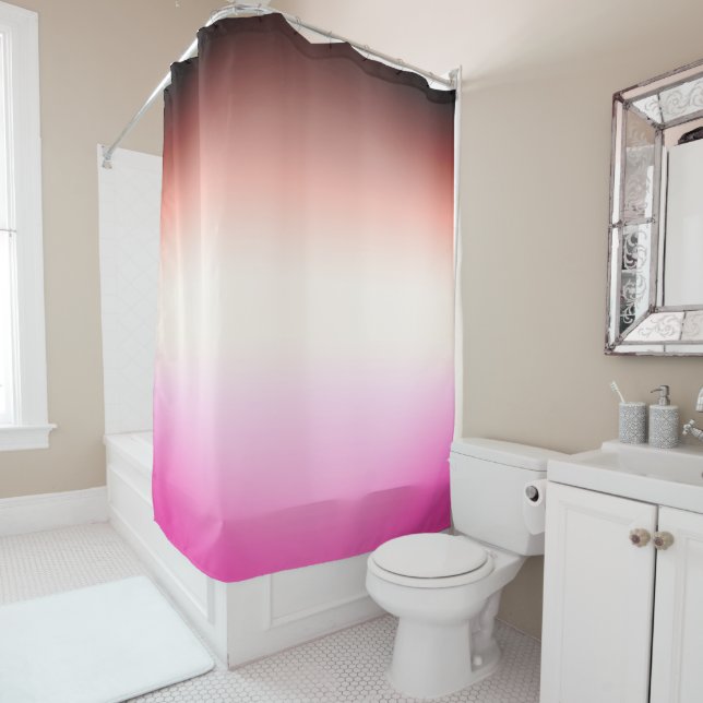 Grey pink Ombre Shower Curtain (In Situ)