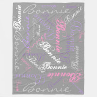 Grey, Pink, Orchid, Lavendar, Blanket Name Collage