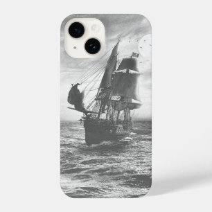 Grey Pirate Vintage Sailing Ship Ocean Sea  iPhone 14 Case