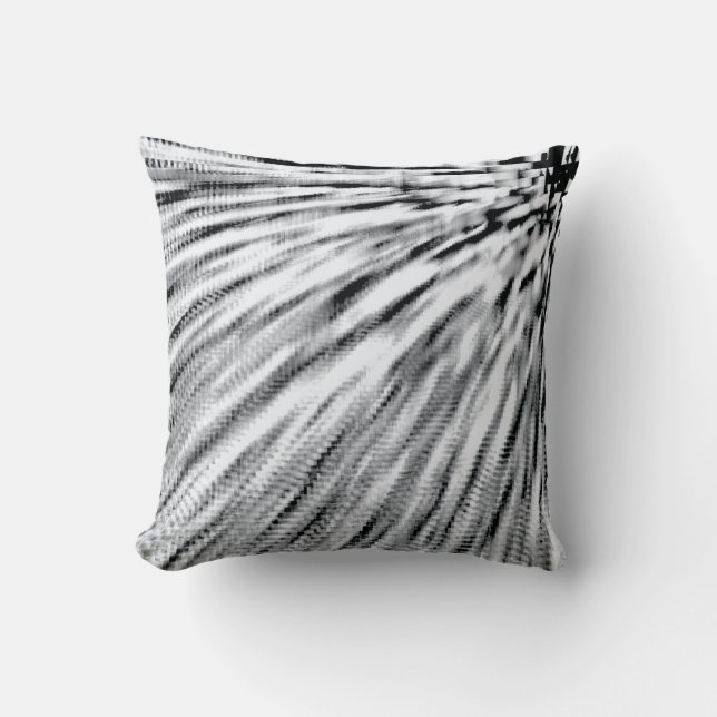 Grey Pixel Wind Throw Pillow (Front)
