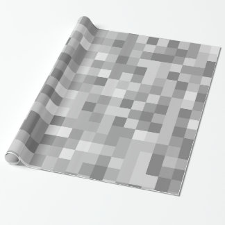 Grey pixels wrapping paper