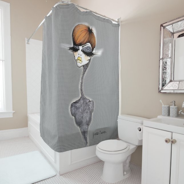 Grey Pixie Shower Curtain (In Situ)