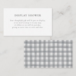 Grey Plaid Bridal Shower  Enclosure Card