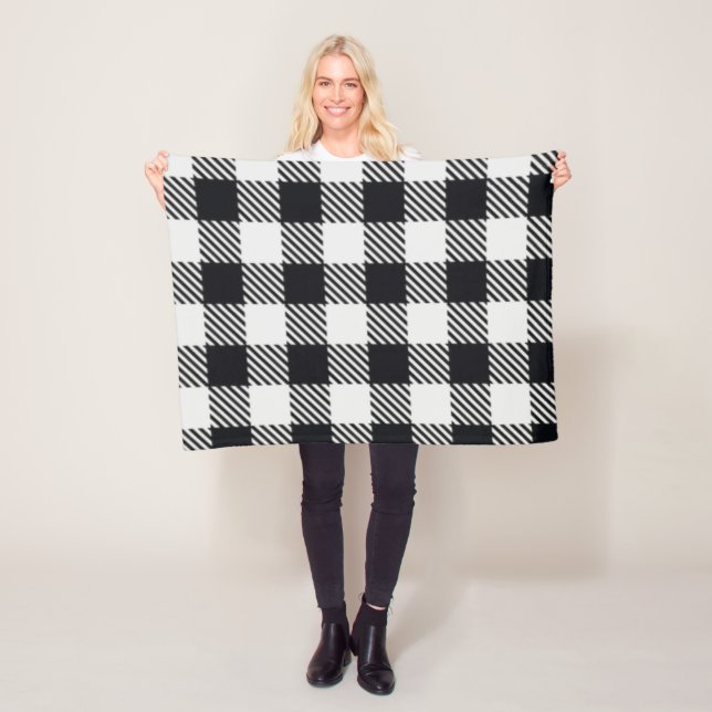Grey Plaid | Checkers Fleece Blanket (In Situ)