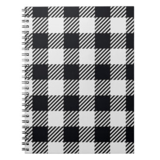 Grey Plaid | Checkers Spiral Photo Notebook