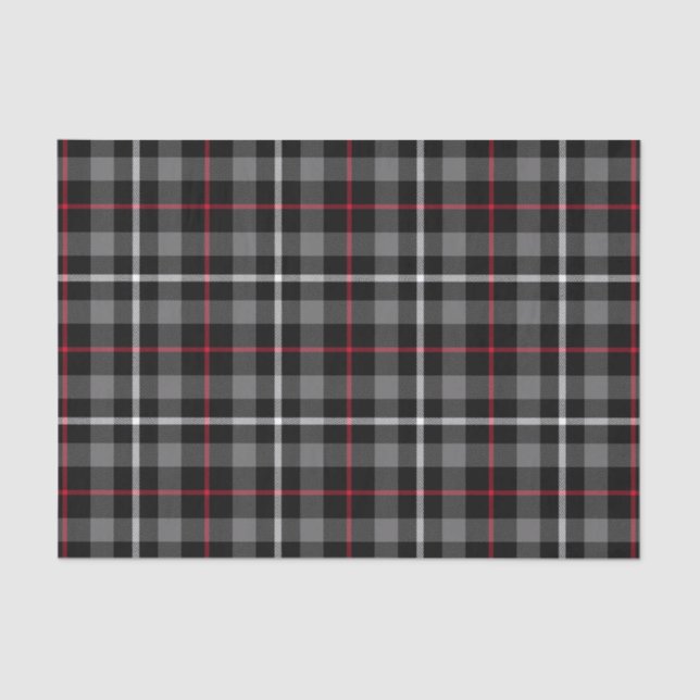 Grey Plaid For Christmas Tissue Paper (Front)