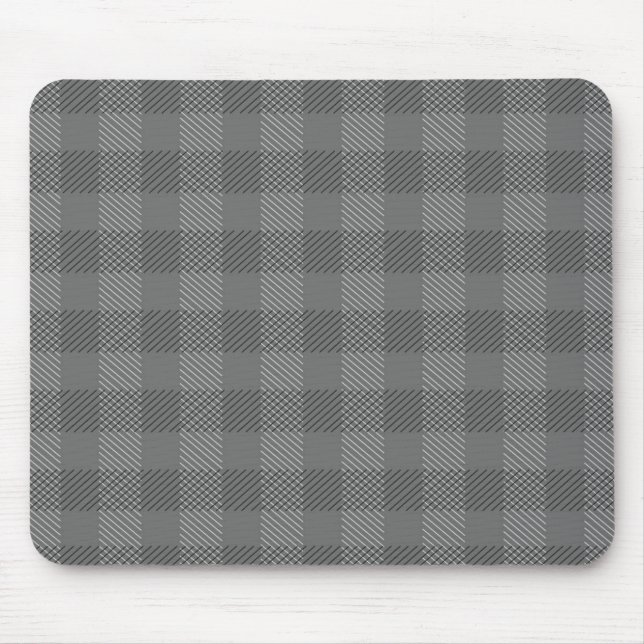 Grey Plaid Mousepad (Front)