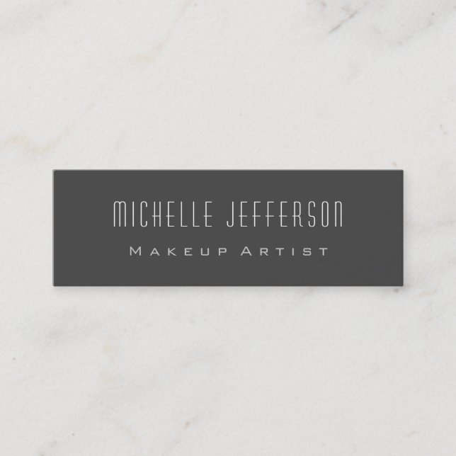 Grey Plain Slim Size Trendy Mini Business Card (Front)