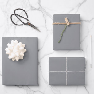 Grey plain solid colour wrapping paper sheet