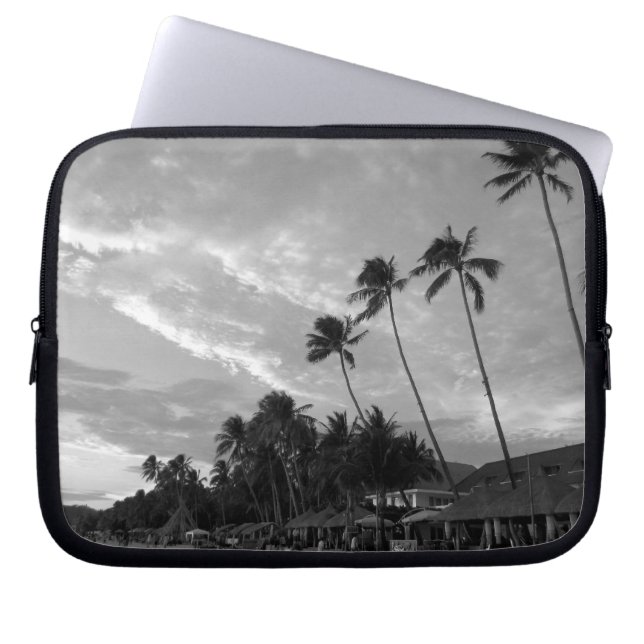 grey plams laptop sleeve (Front)