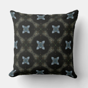 Grey Plant Sprout Light Base Pattern Design Throw Pillow