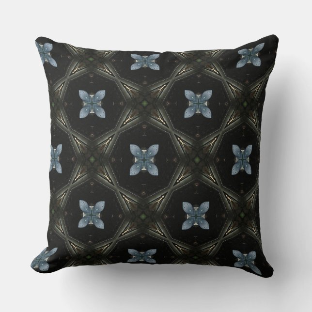 Grey Plant Sprout Light Base Pattern Design Throw Pillow (Front)