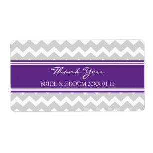 Grey Plum Chevron Wedding Labels