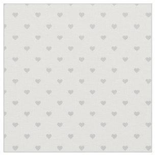 Grey Polka Dot Hearts Fabric