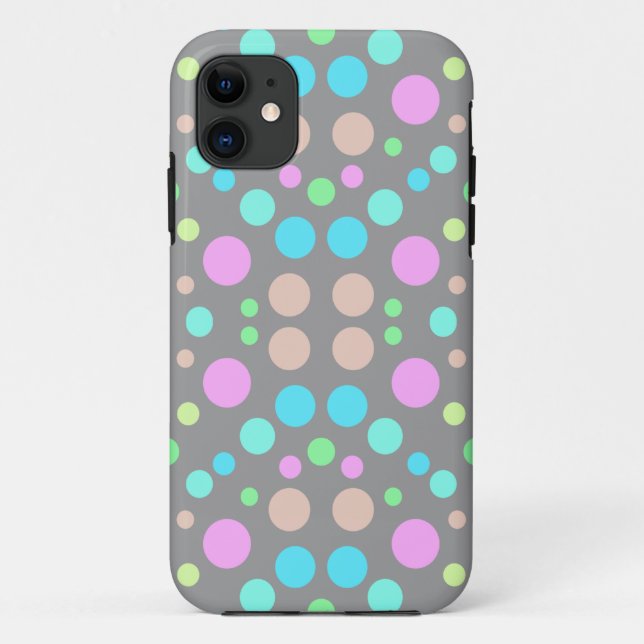 GREY POLKA DOT IPHONE CASE (Back)