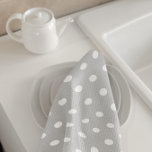 Grey Polka Dot Kitchen Towel<br><div class="desc">Grey polka dot kitchen towel</div>