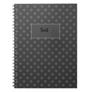 Grey Polka dot , Polka dot , Black and white  Notebook