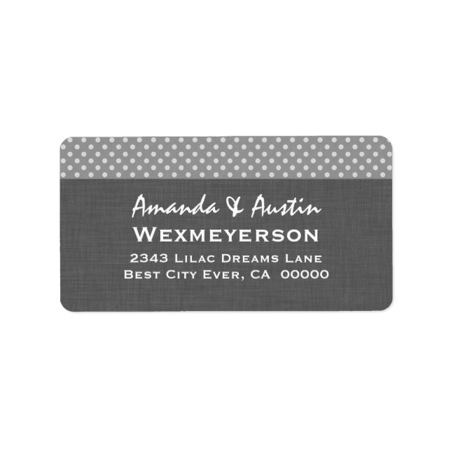 Grey Polka Dot Wedding Collection A2 Label (Front)