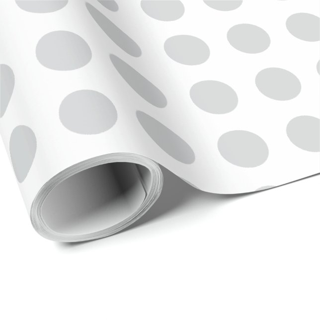 Grey Polka Dot  Wrapping Paper (Roll Corner)