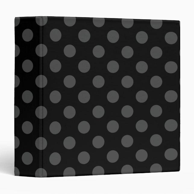 Grey polka dots on black binder (Front/Spine)