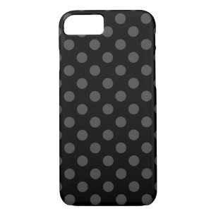 Grey polka dots on black iPhone 8/7 case