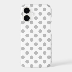 Grey polka dots on white
