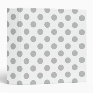 Grey polka dots on white binder
