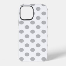 Grey polka dots on white