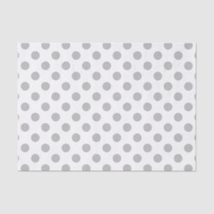 Grey polka dots on white tissue paper