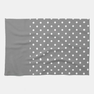 Grey Polka Dots Pattern Kitchen Towel