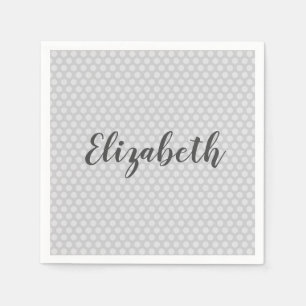 Grey Polka dots personalize Napkin