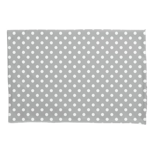 Grey polka dots pillowcase | Pillow cover sleeve (Front)