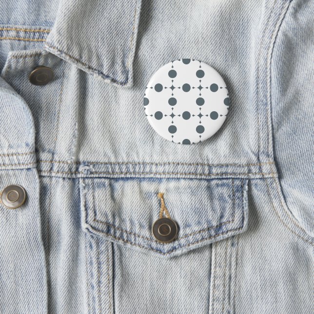 Grey Polka Dots, Polka Dot Pattern, Dots, Dotted 2 Inch Round Button (In Situ)