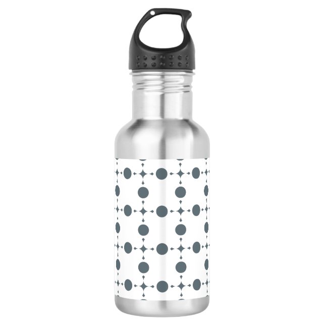 Grey Polka Dots, Polka Dot Pattern, Dots, Dotted 532 Ml Water Bottle (Front)