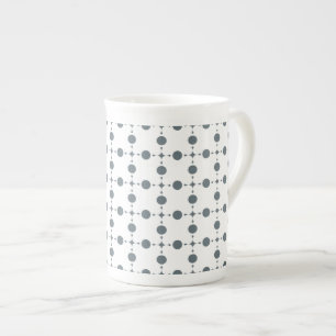 Grey Polka Dots, Polka Dot Pattern, Dots, Dotted Bone China Mug