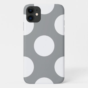 Grey Polka Dots, Polka Dot Pattern, Dots, Dotted iPhone 11 Case