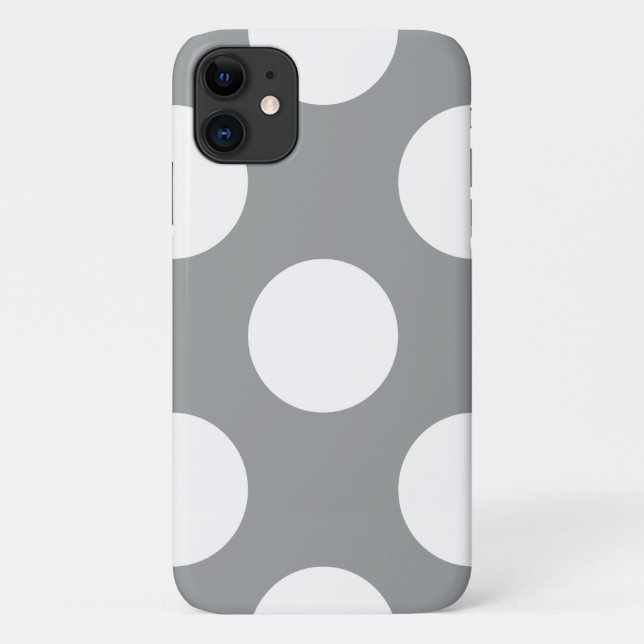 Grey Polka Dots, Polka Dot Pattern, Dots, Dotted Case-Mate iPhone Case (Back)