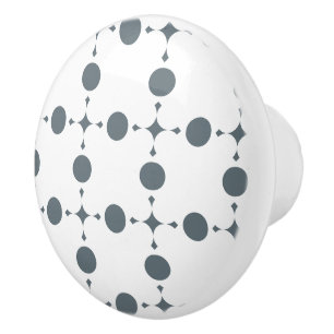 Grey Polka Dots, Polka Dot Pattern, Dots, Dotted Ceramic Knob