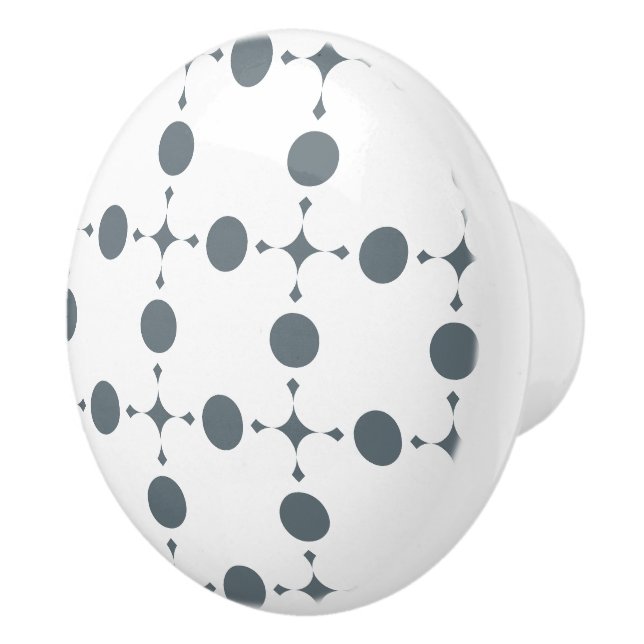 Grey Polka Dots, Polka Dot Pattern, Dots, Dotted Ceramic Knob (Right)