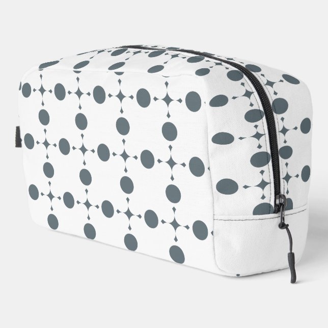 Grey Polka Dots, Polka Dot Pattern, Dots, Dotted Dopp Kit (Right Corner)