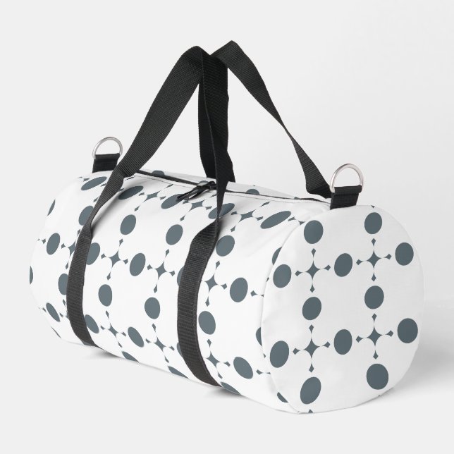 Grey Polka Dots, Polka Dot Pattern, Dots, Dotted Duffle Bag (Left Corner)