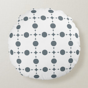 Grey Polka Dots, Polka Dot Pattern, Dots, Dotted Round Pillow