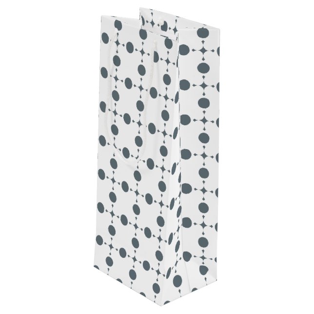 Grey Polka Dots, Polka Dot Pattern, Dots, Dotted Wine Gift Bag (Back Angled)