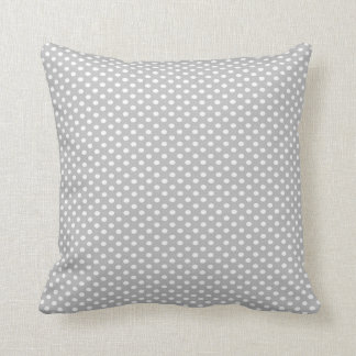 Grey Polka Dots Throw Pillow